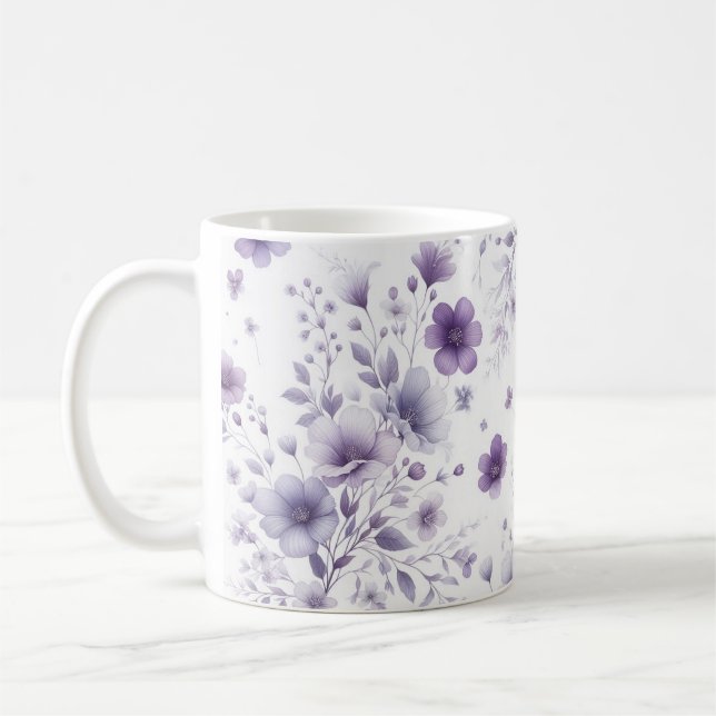 Mug à café imprimé floral/Mug à design floral dyna (Gauche)