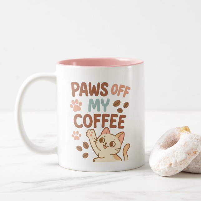 Mug à café mignon – Tasse pour amateur de chats dr (Avec donut)