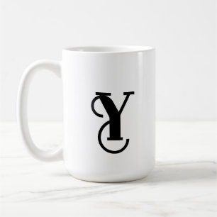Mug à café noir et blanc élégant