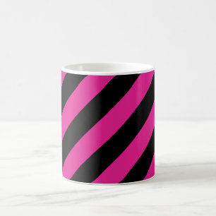 Mug à café rayé rose et noir Halloween