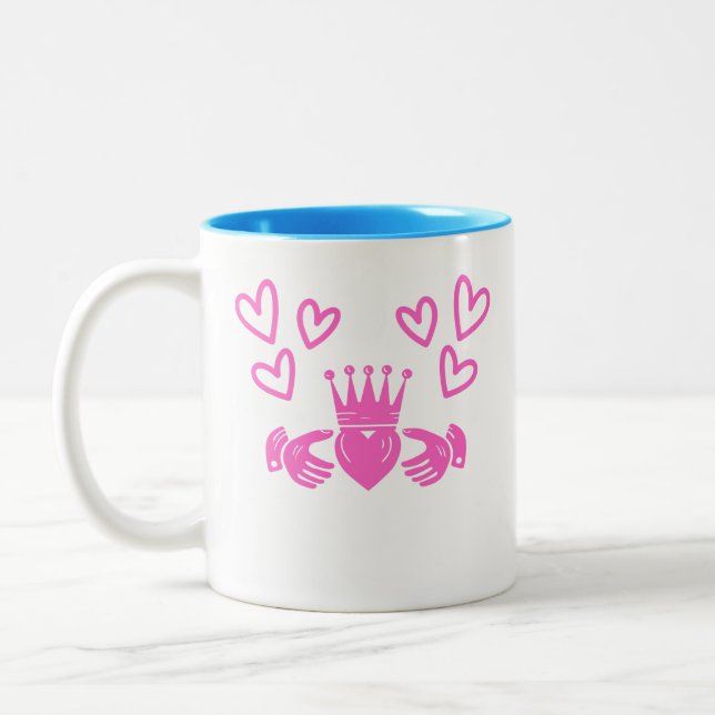 Mug à café rose Claddagh (Gauche)
