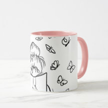 Mug à café rose Lovely Reader