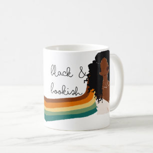 Mug à cheveux bouclés en noir et blanc