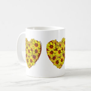 Mug à cœur de tournesol