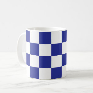 Mug à damiers bleu et blanc