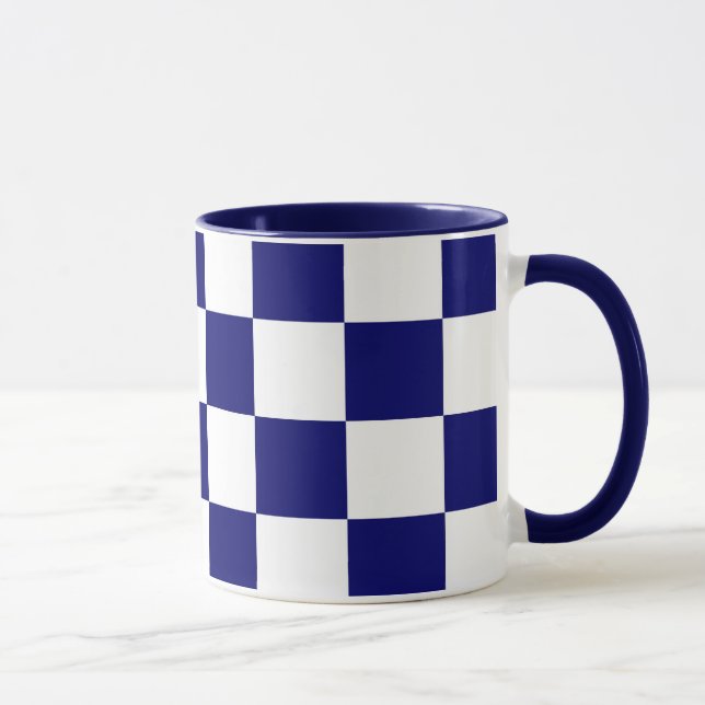 Mug à damiers Marine et Blanc (Droite)