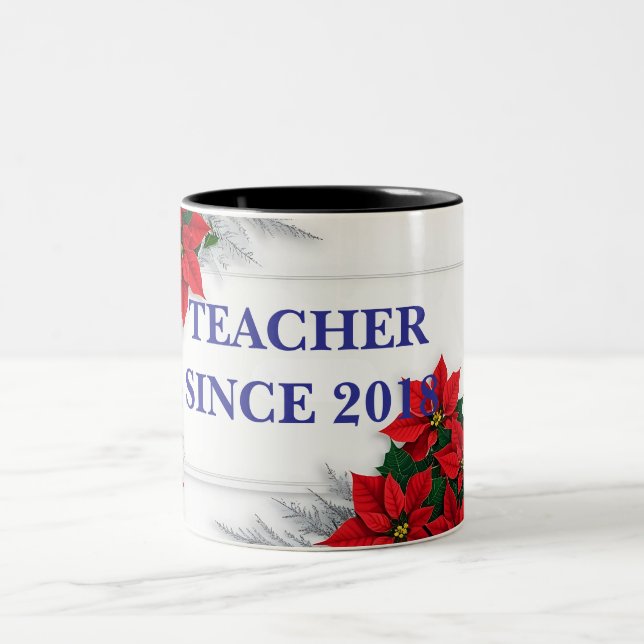 Mug à design floral personnalisable en deux tons (Centre)