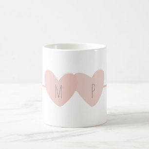 Mug à deux coeurs (blanc)