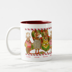 Mug à deux tons de NOËL REINDEER Maroon