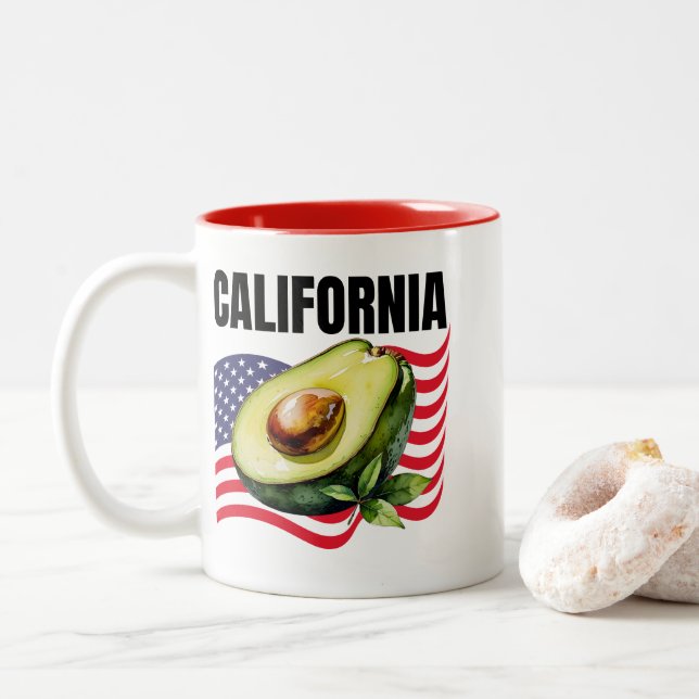 Mug à deux tons en Californie (Avec donut)