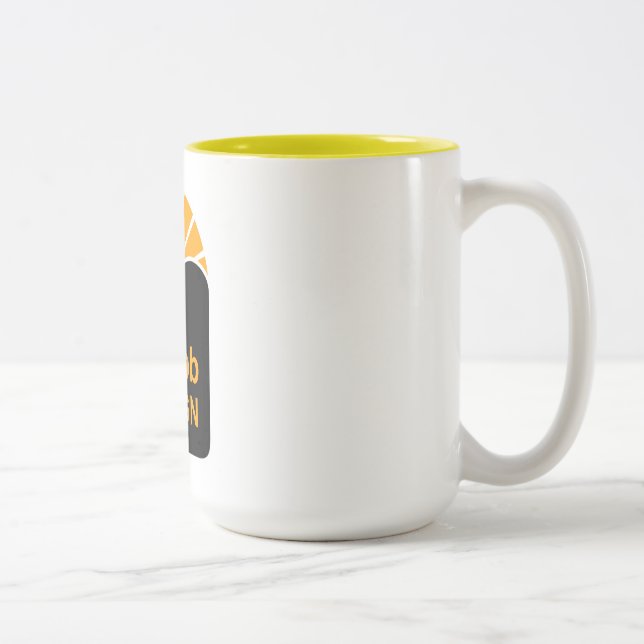 Mug à deux tons jaune 15 oz (Droit)