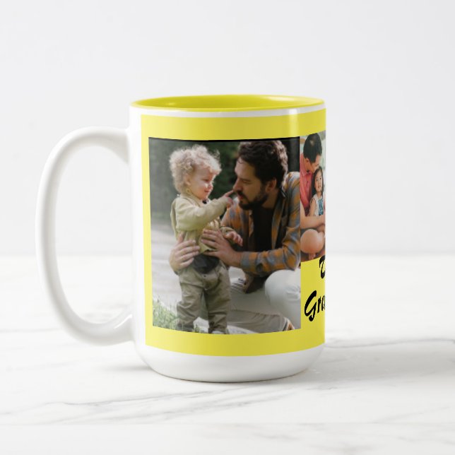 Mug à deux tons Le meilleur grand-père Ever 4 phot (Gauche)