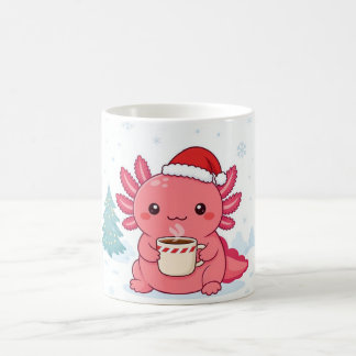 Mug à deux tons Noël Axolotl Mignon Kawaii