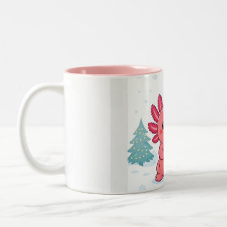 Mug à deux tons Noël Axolotl Mignon Kawaii Café