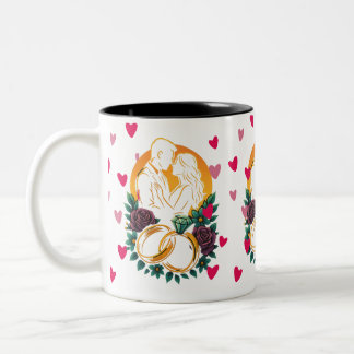 Mug à deux tons romantique Mariage