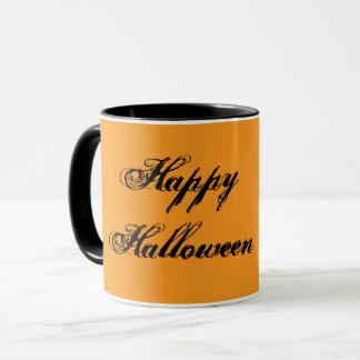 Mug à écriture manuscrite Joyeux Halloween (Orange