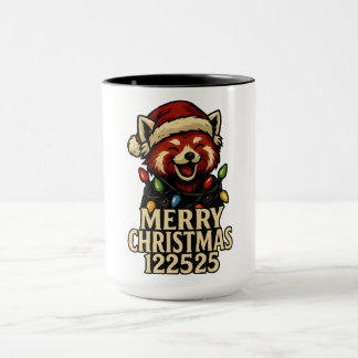 Mug A festive red panda Merry Christmas 122525