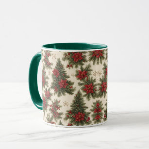 Mug à feuillage persistant de charme de Noël