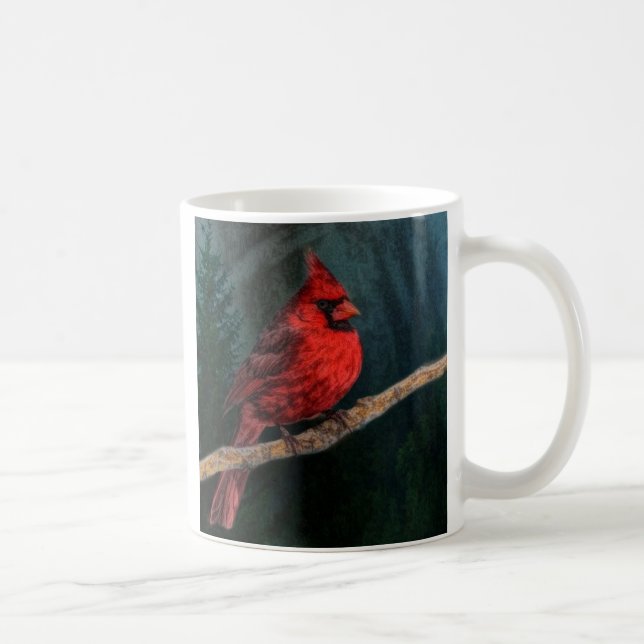 Mug À feuillage persistant hiver Noël primitif Cardina (Droite)