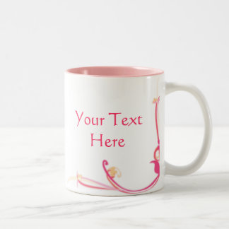 Mug à fleurs roses personnalisable