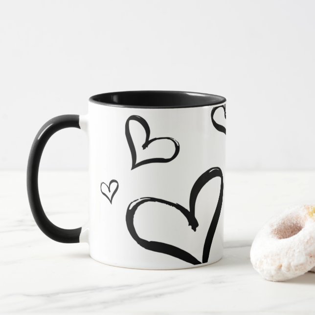 Mug à impression de cœur (Avec donut)