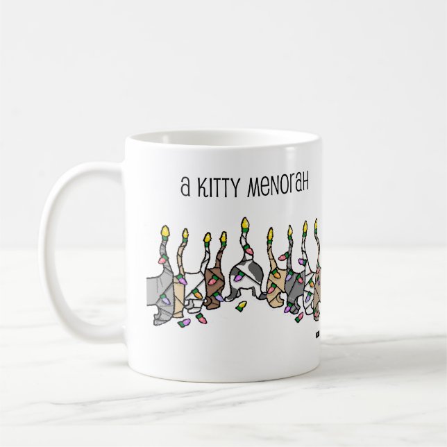 Mug A Kitty Menorah pour Hanoukka (Gauche)