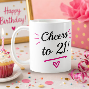 Mug À la 21 Ans Drôle Rose Milestone Anniversaire