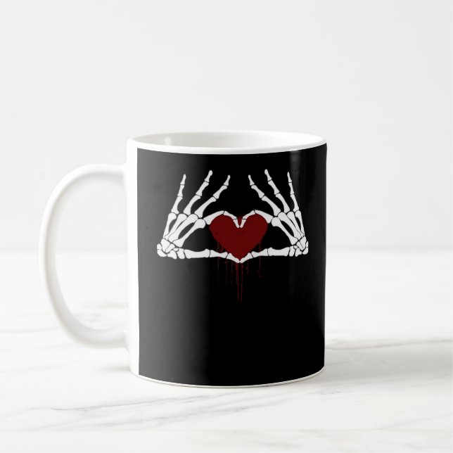 Mug À la mort - Squelette Mains de coeur (Gauche)