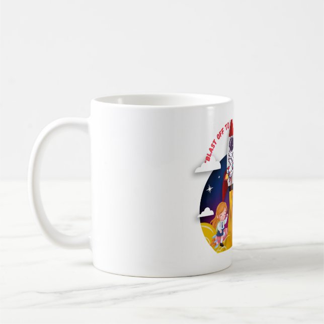 Mug À la vitesse de la lumière - L'astronaute des fusé (Gauche)
