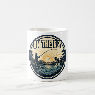 Mug À la volée — Pêcheur à la mouche lançant au lever
