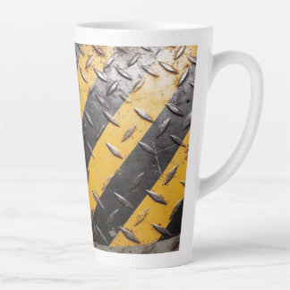 Mug à latte à rayures d'avertissement industriel