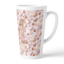 Mug à latte en céramique rose gold hearts pour mam