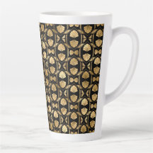 Mug à latte grand format Art déco noir et or rose