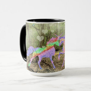 Mug à licorne magique avec forêt