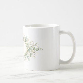 Mug à monogramme botanique personnalisé, feuilles 