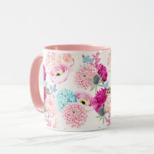 Mug à motifs floraux féminins