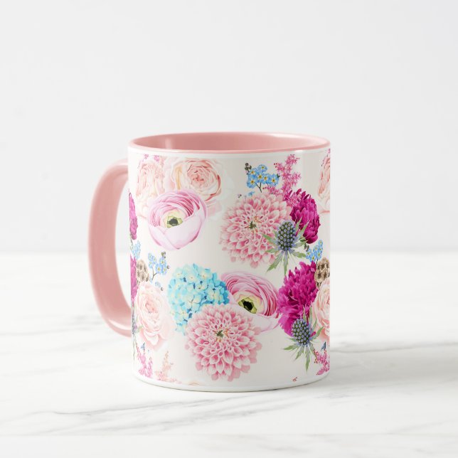 Mug à motifs floraux féminins (Devant gauche)