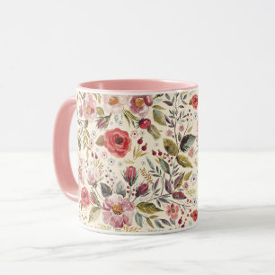 Mug à motifs floraux féminins