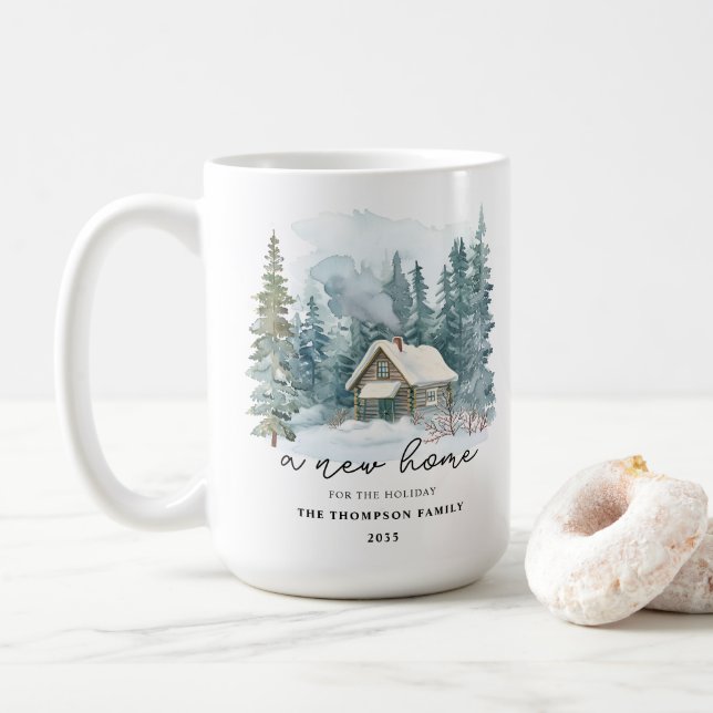 Mug A New Home Calligraphy Holiday Moving Keepsake (Avec donut)