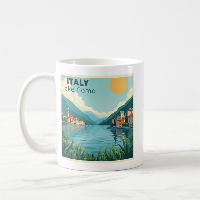 Mug A Nostalgic Classic Travel Poster – Italy Lake Com (Gauche)