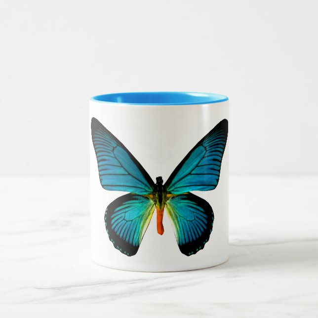 Mug à papillon bleu (Centre)