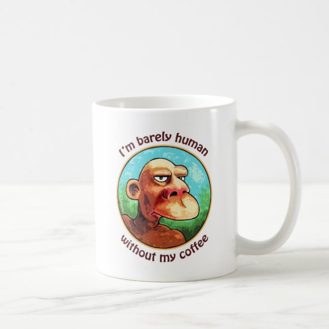 Mug À peine humain sans café - customisé (Droite)