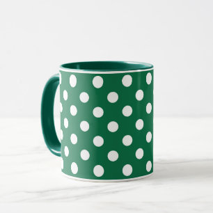 mug à pois verts, blancs et verts