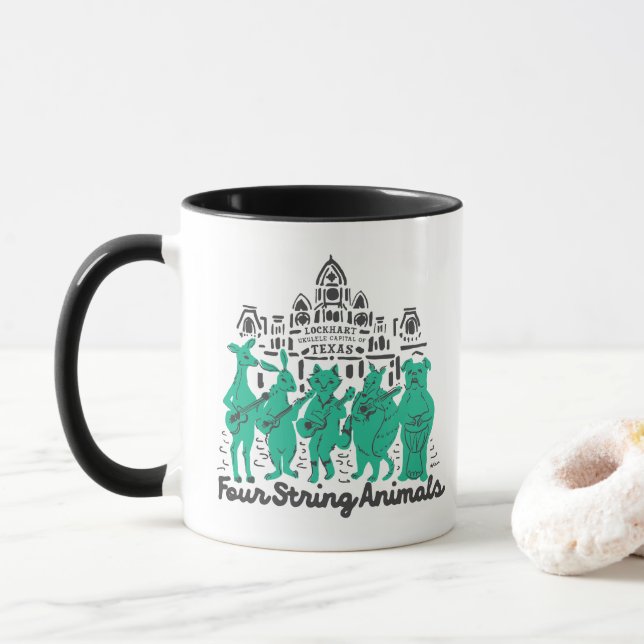 Mug à quatre cordes Animaux (Avec donut)