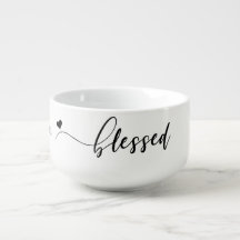 Blessé Script noir Nom blanc Soupe Mug