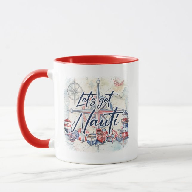 Mug à thème nautique avec accents de couleur (Gauche)