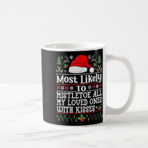 Mug À tous mes proches sous le gui avec des baisers - 