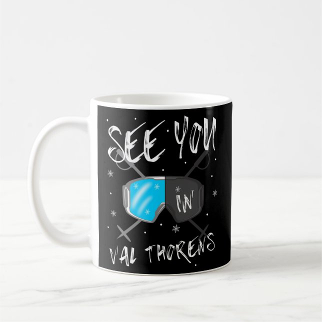 Mug À Val Thorens France Randonnée Vacances Ski (Gauche)