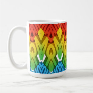 Mug, A vibrant colourful zigzag pattern design Coffee Mug