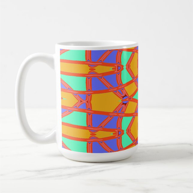 Mug, A vibrant multicolor seamless pattern design Coffee Mug (Left)